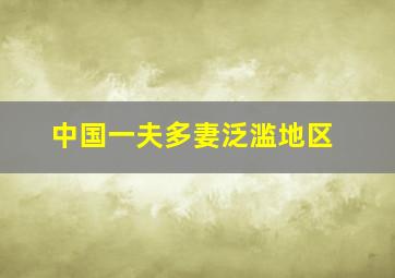 中国一夫多妻泛滥地区