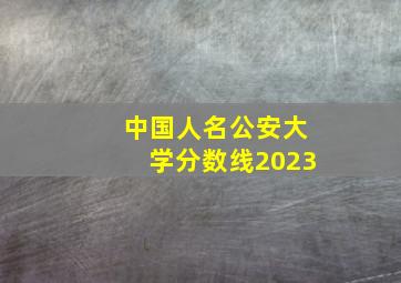 中国人名公安大学分数线2023