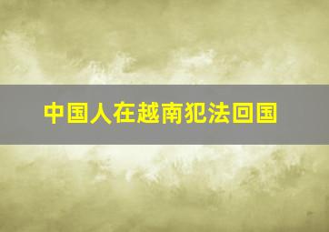 中国人在越南犯法回国