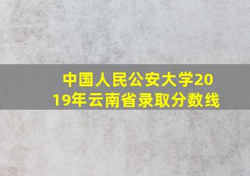 中国人民公安大学2019年云南省录取分数线