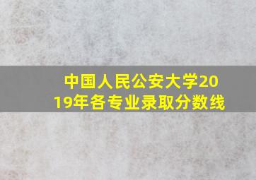 中国人民公安大学2019年各专业录取分数线