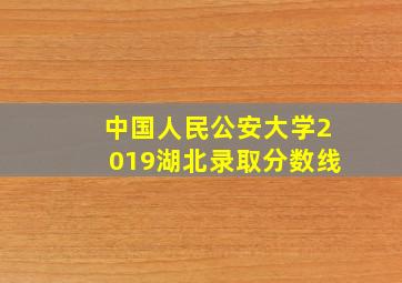 中国人民公安大学2019湖北录取分数线