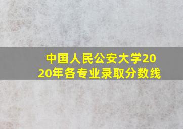 中国人民公安大学2020年各专业录取分数线