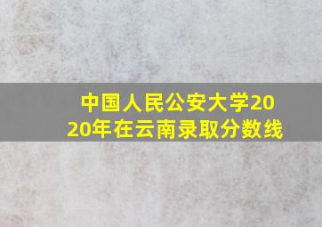 中国人民公安大学2020年在云南录取分数线