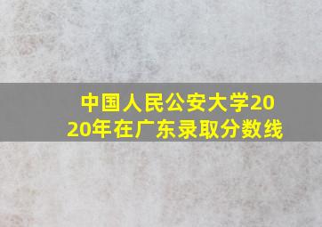 中国人民公安大学2020年在广东录取分数线