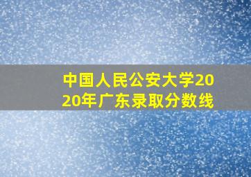 中国人民公安大学2020年广东录取分数线