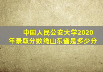 中国人民公安大学2020年录取分数线山东省是多少分