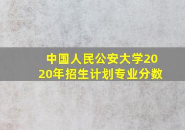 中国人民公安大学2020年招生计划专业分数