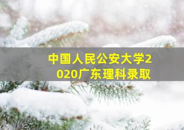 中国人民公安大学2020广东理科录取