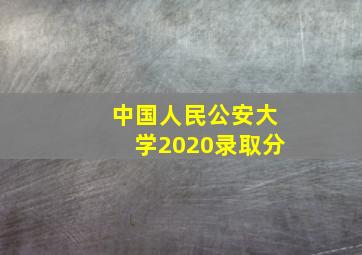 中国人民公安大学2020录取分