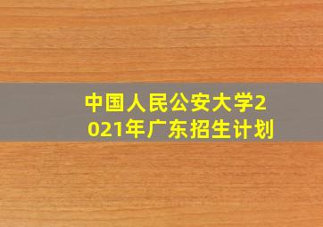 中国人民公安大学2021年广东招生计划