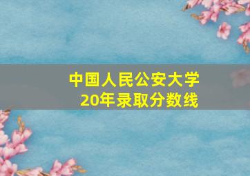 中国人民公安大学20年录取分数线