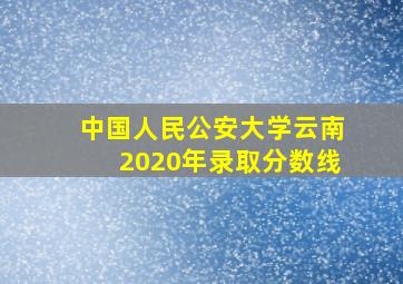 中国人民公安大学云南2020年录取分数线