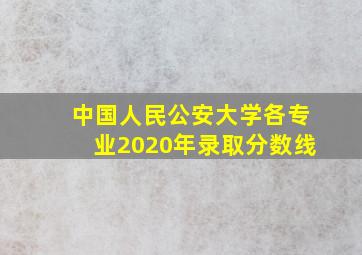 中国人民公安大学各专业2020年录取分数线