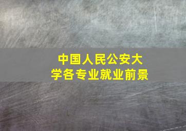 中国人民公安大学各专业就业前景