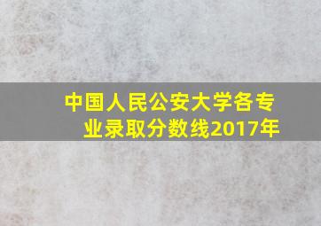 中国人民公安大学各专业录取分数线2017年