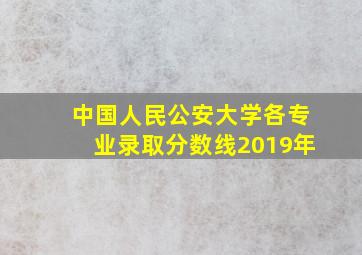 中国人民公安大学各专业录取分数线2019年