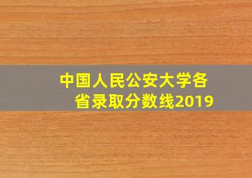 中国人民公安大学各省录取分数线2019