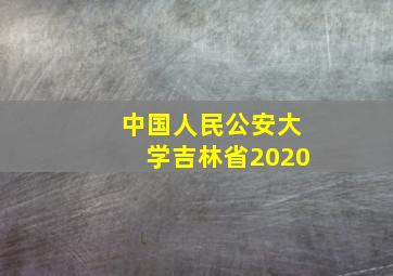 中国人民公安大学吉林省2020