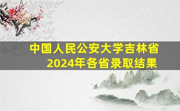 中国人民公安大学吉林省2024年各省录取结果