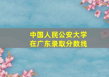 中国人民公安大学在广东录取分数线