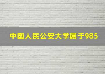 中国人民公安大学属于985