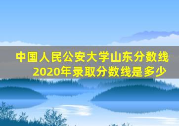 中国人民公安大学山东分数线2020年录取分数线是多少