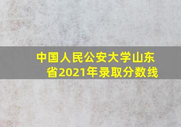 中国人民公安大学山东省2021年录取分数线