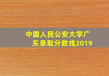 中国人民公安大学广东录取分数线2019