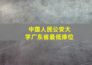 中国人民公安大学广东省最低排位