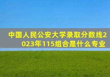 中国人民公安大学录取分数线2023年115组合是什么专业