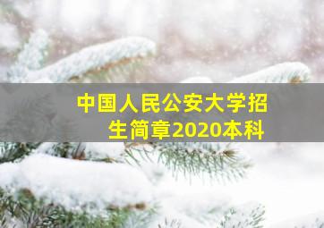 中国人民公安大学招生简章2020本科