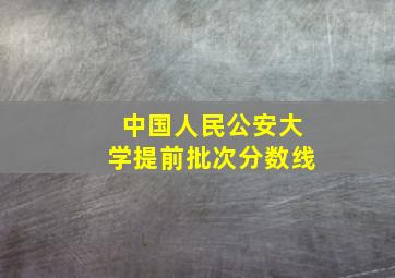 中国人民公安大学提前批次分数线