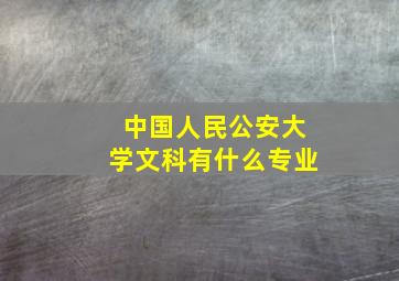 中国人民公安大学文科有什么专业