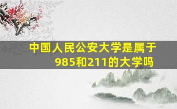 中国人民公安大学是属于985和211的大学吗