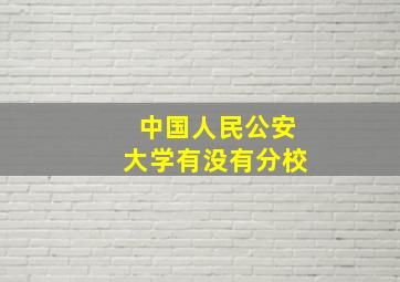 中国人民公安大学有没有分校