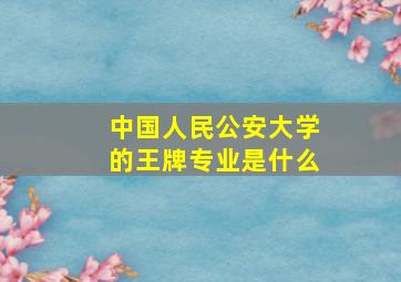 中国人民公安大学的王牌专业是什么