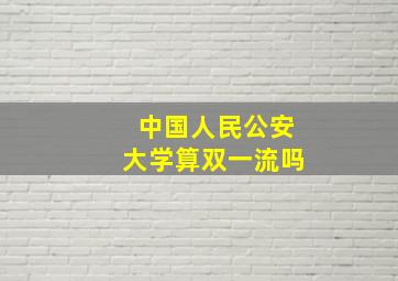 中国人民公安大学算双一流吗