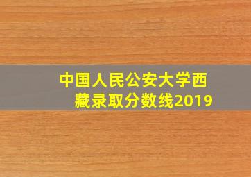 中国人民公安大学西藏录取分数线2019