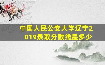 中国人民公安大学辽宁2019录取分数线是多少