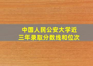 中国人民公安大学近三年录取分数线和位次