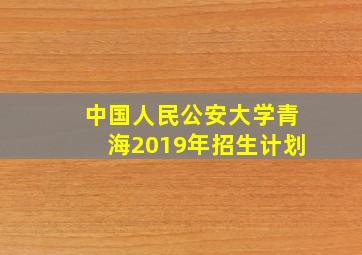 中国人民公安大学青海2019年招生计划