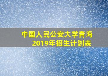 中国人民公安大学青海2019年招生计划表