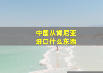 中国从肯尼亚进口什么东西