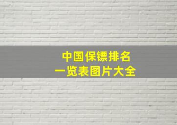 中国保镖排名一览表图片大全