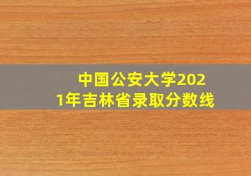 中国公安大学2021年吉林省录取分数线