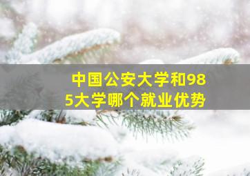 中国公安大学和985大学哪个就业优势