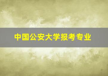 中国公安大学报考专业