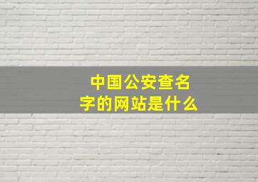 中国公安查名字的网站是什么