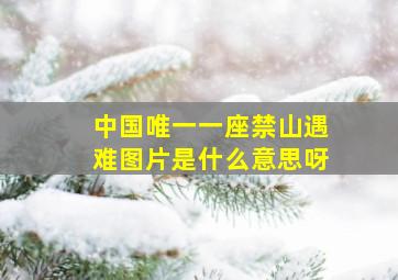 中国唯一一座禁山遇难图片是什么意思呀